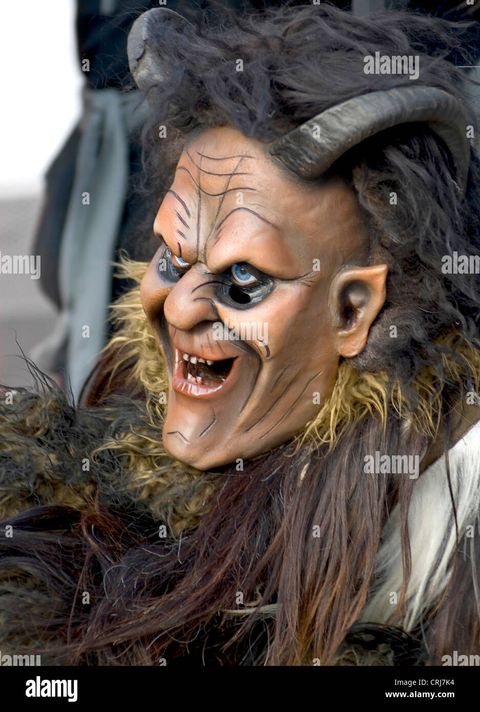 traditionelle Schweizer Teufel Maske um die Fasnacht in Luzern, Luzern Stockfoto