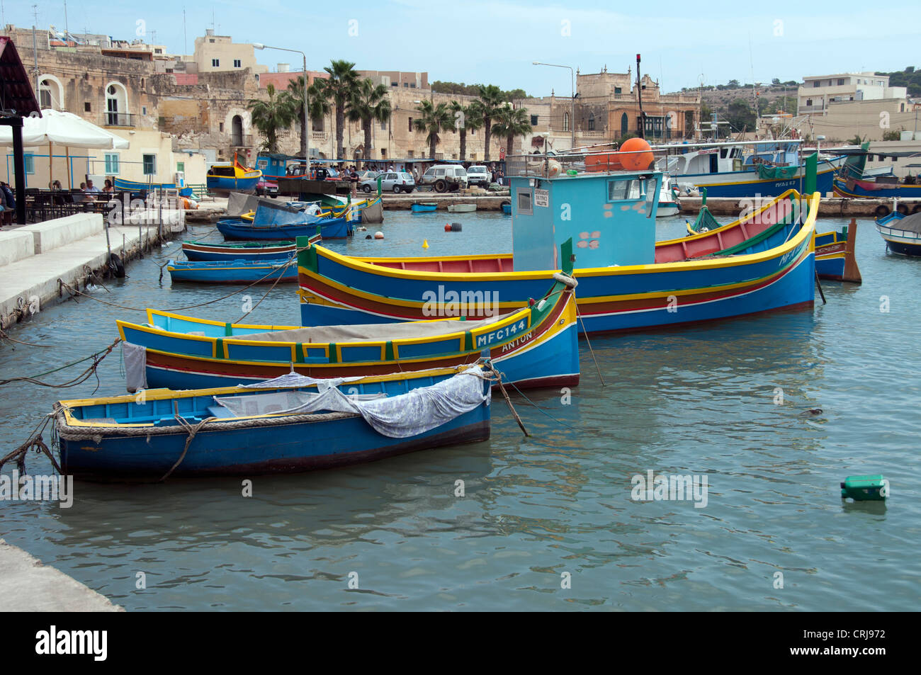 Hafen Sie mit Booten auf der Insel Malta Stockfoto