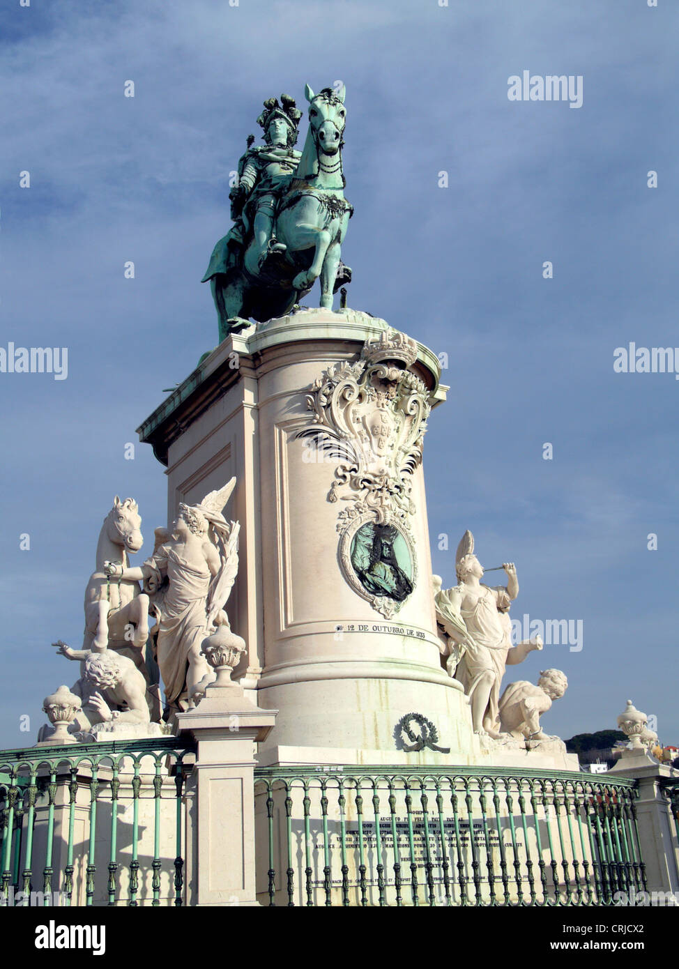 Equestrial Statue von König Jo o ich auf Pra eine Do Com Rcio, Portugal, Lissabon Stockfoto