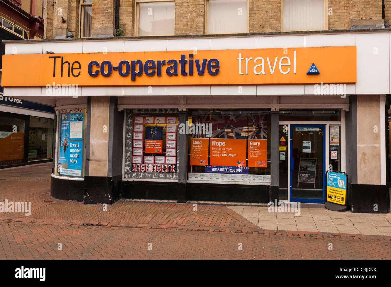 Der Co-Operative Reisebüro Shop speichern in Ipswich, Suffolk, England, Großbritannien, Uk Stockfoto