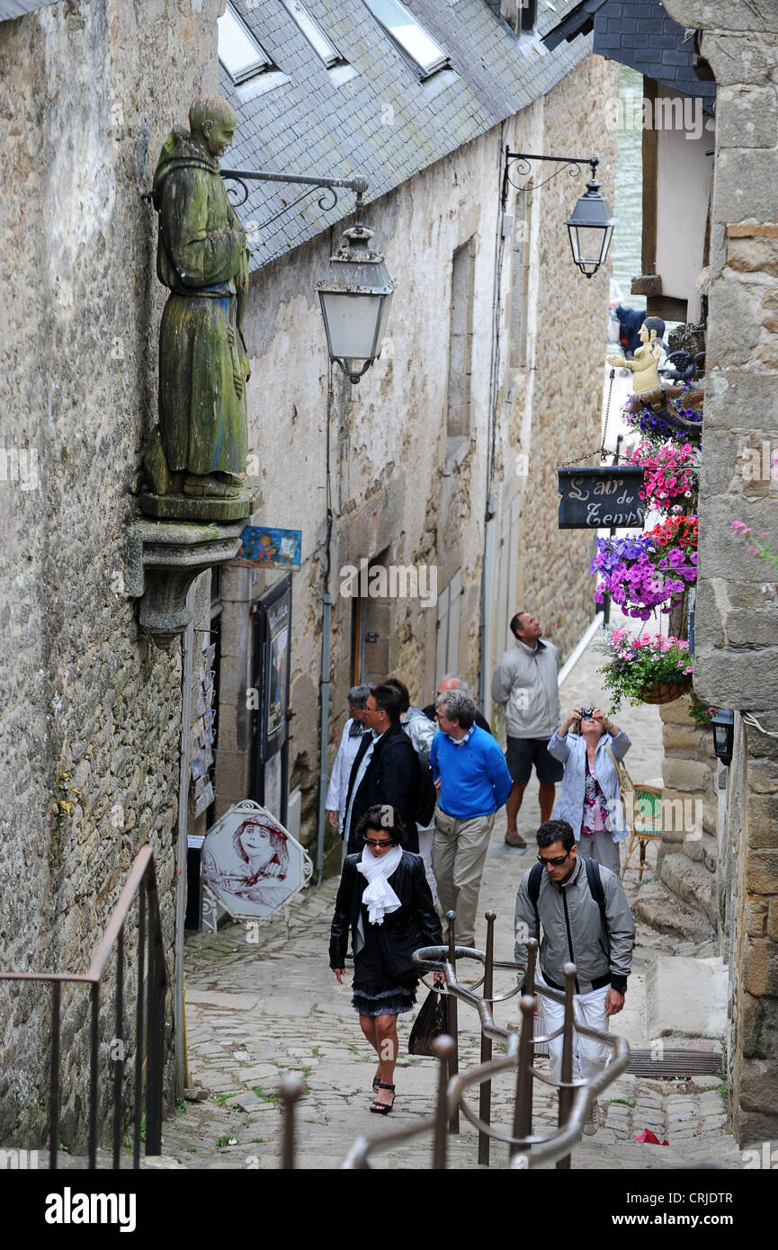 Holzstatue von Saint Goustan in Auray Brittany France Stockfoto