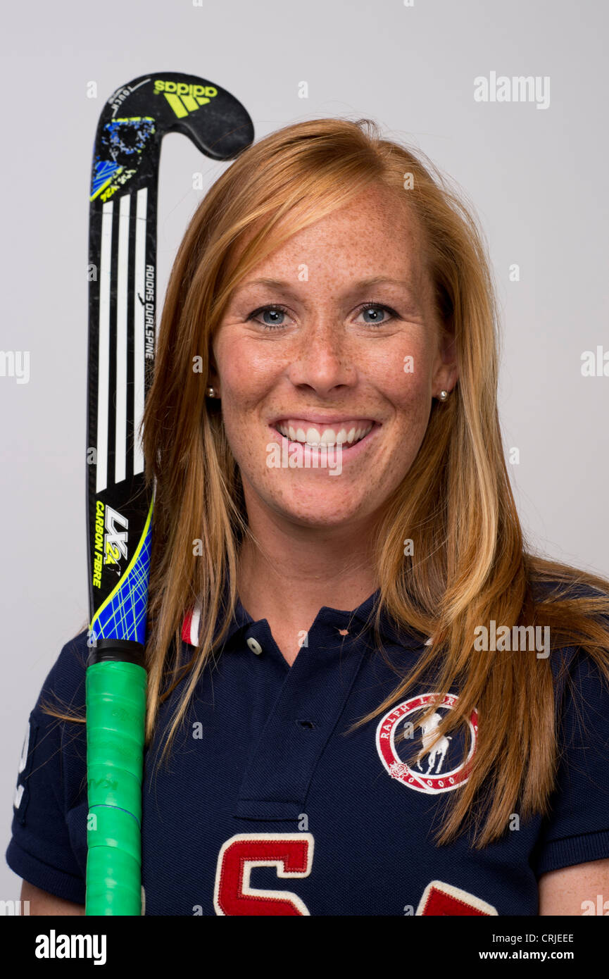 Amerikanischer Hockeyspieler Lauren Crandall auf Team USA Media Summit in Dallas, TX im Vorfeld der Olympischen Spiele 2012 in London Stockfoto
