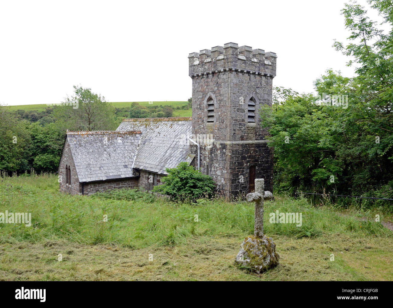 Die Kirche St. Catherine in der Ortschaft Tempel auf Bodmin Moor, Cornwall, UK Stockfoto