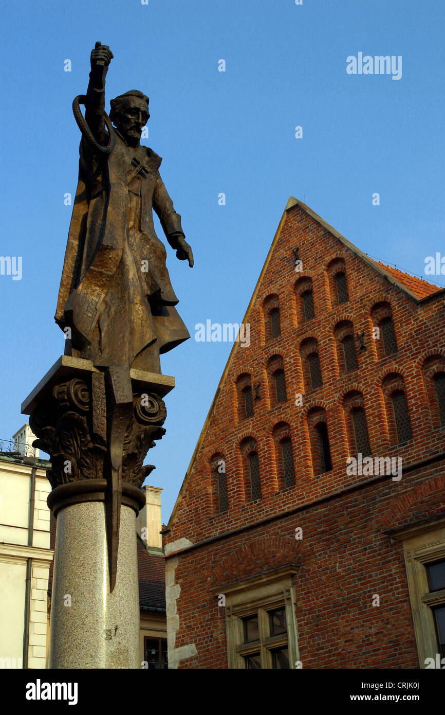 Der Pl Sw Marii Magdaleny Statue, Polen, Krakau Stockfoto