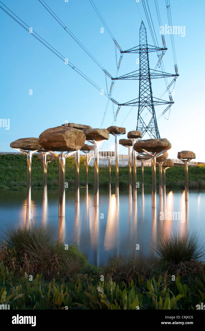 Jurassic Steinen, ein riesiges neues Kunstwerk in Weymouth, Veranstaltungsort für die 2012 Olympischen Segel-Events. Bildhauers Richard Harris. Dorset, England, Vereinigtes Königreich. Stockfoto