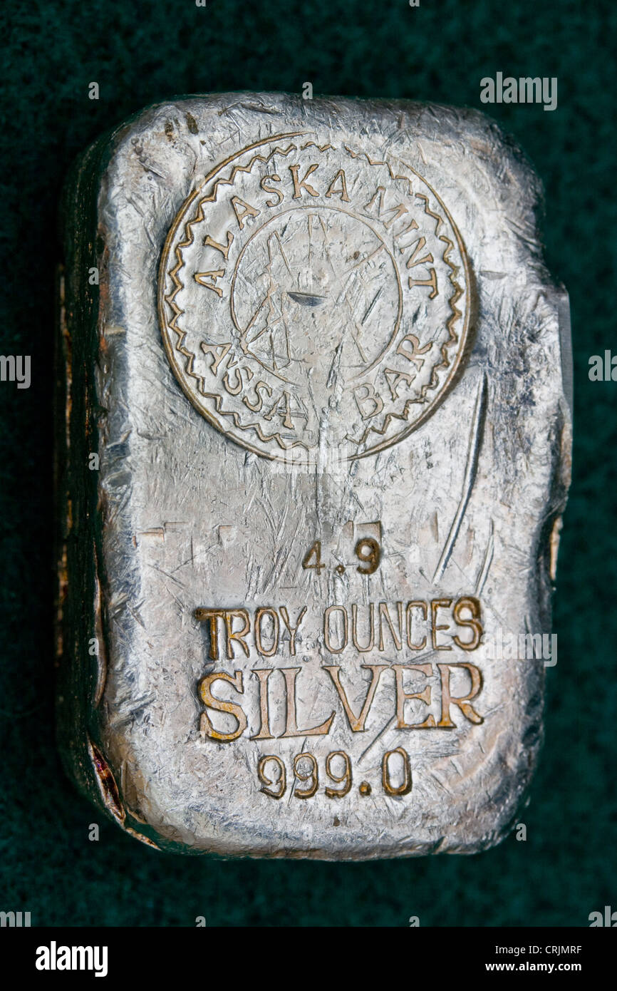 Alaska Minze Assay Bar - 4,9 Unzen reines Silber Stockfoto