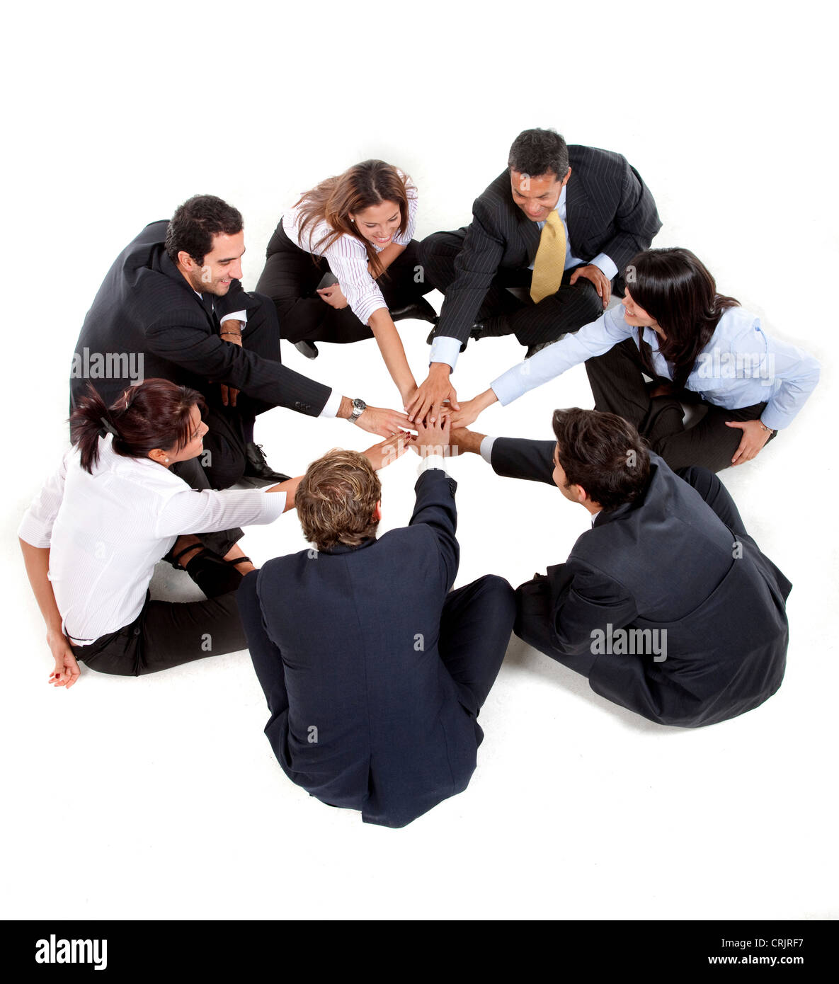 Business-Team mit ihren Händen zusammen Stockfoto
