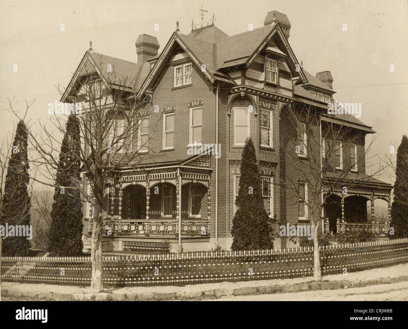 Grelle Mid-Victorian Backstein-Villa Stockfoto