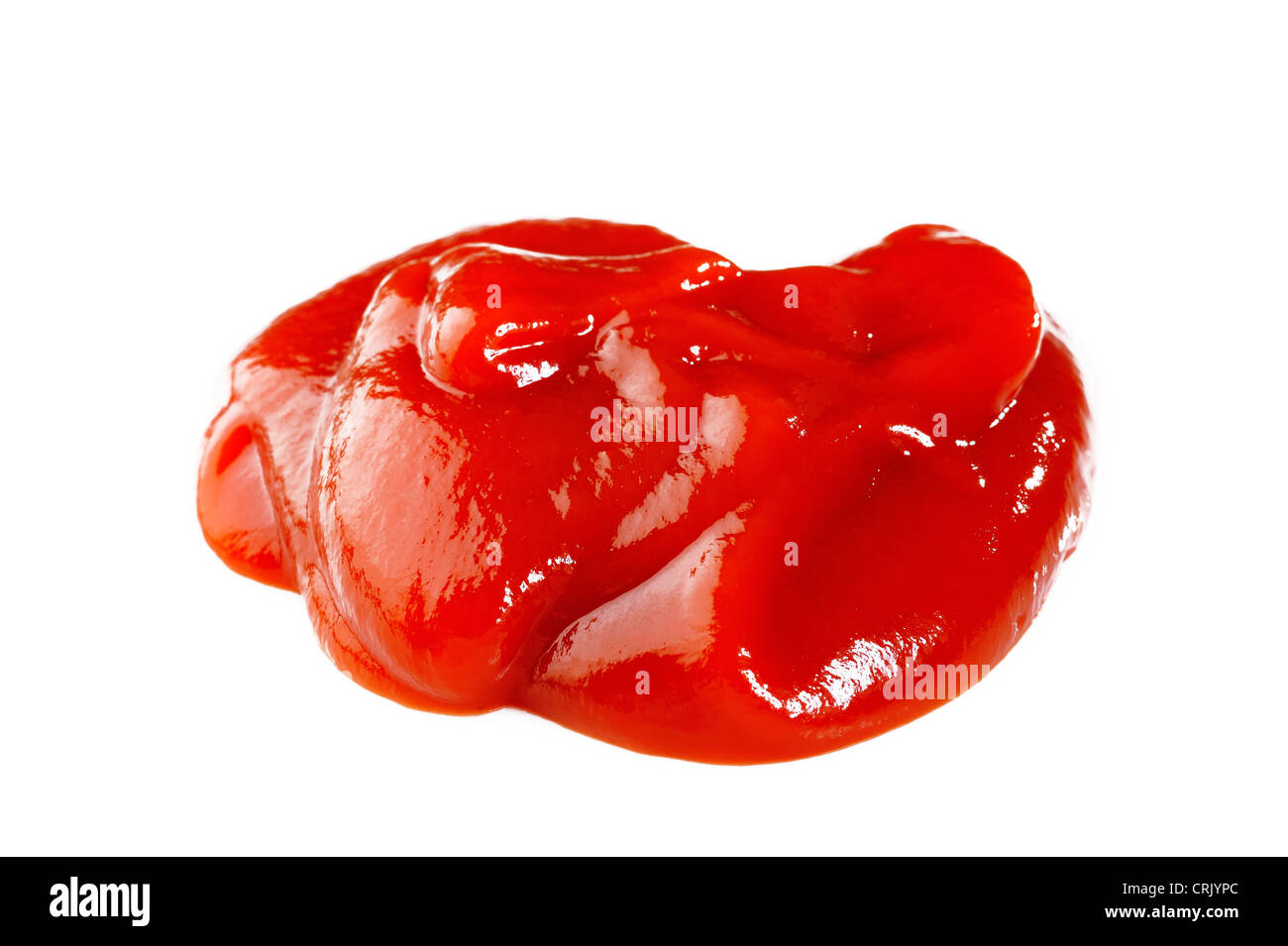 Ketchup auf weißem Hintergrund Stockfoto