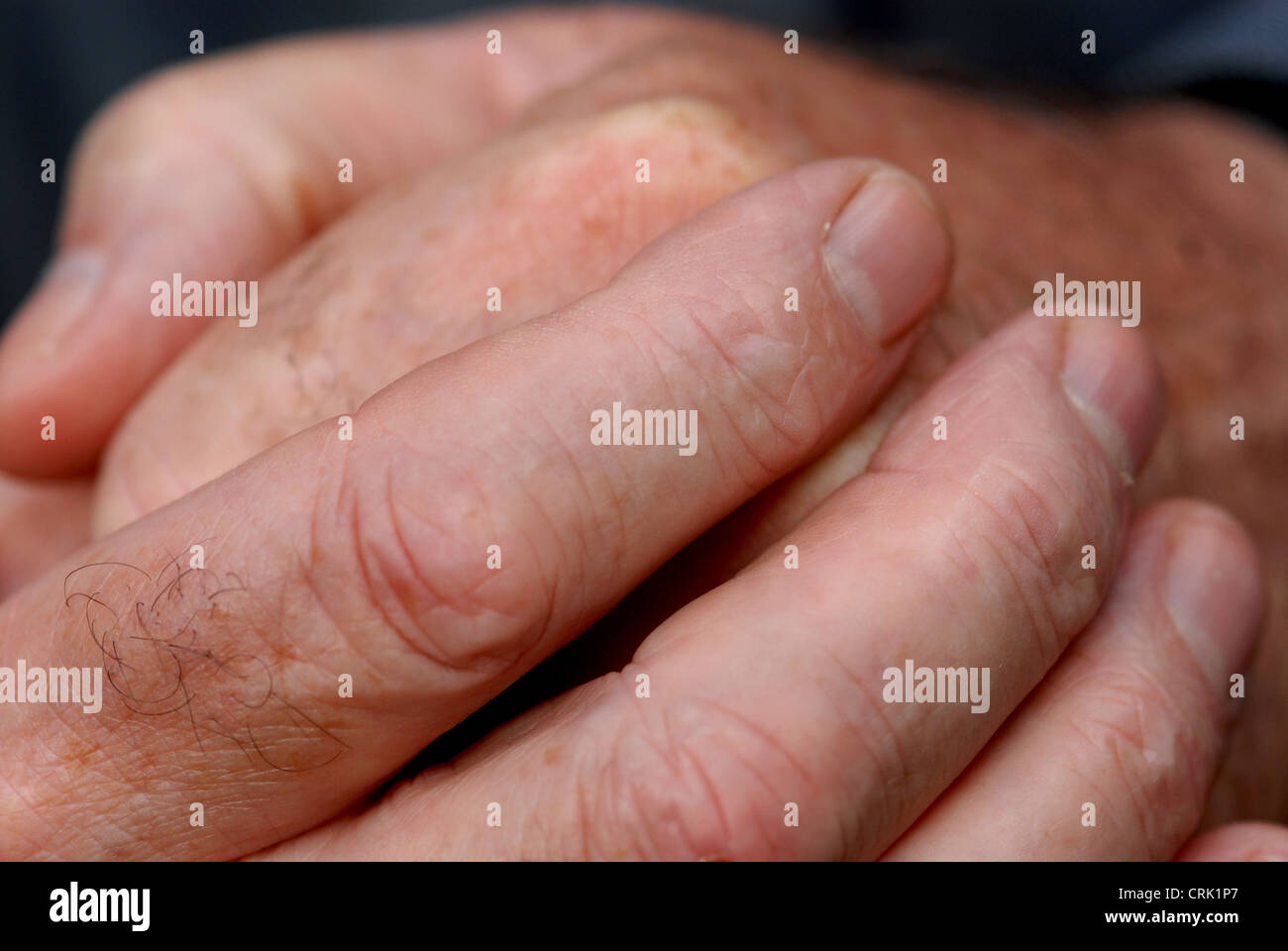 Nahaufnahme Bild von den Händen eines älteren Mannes Stockfoto