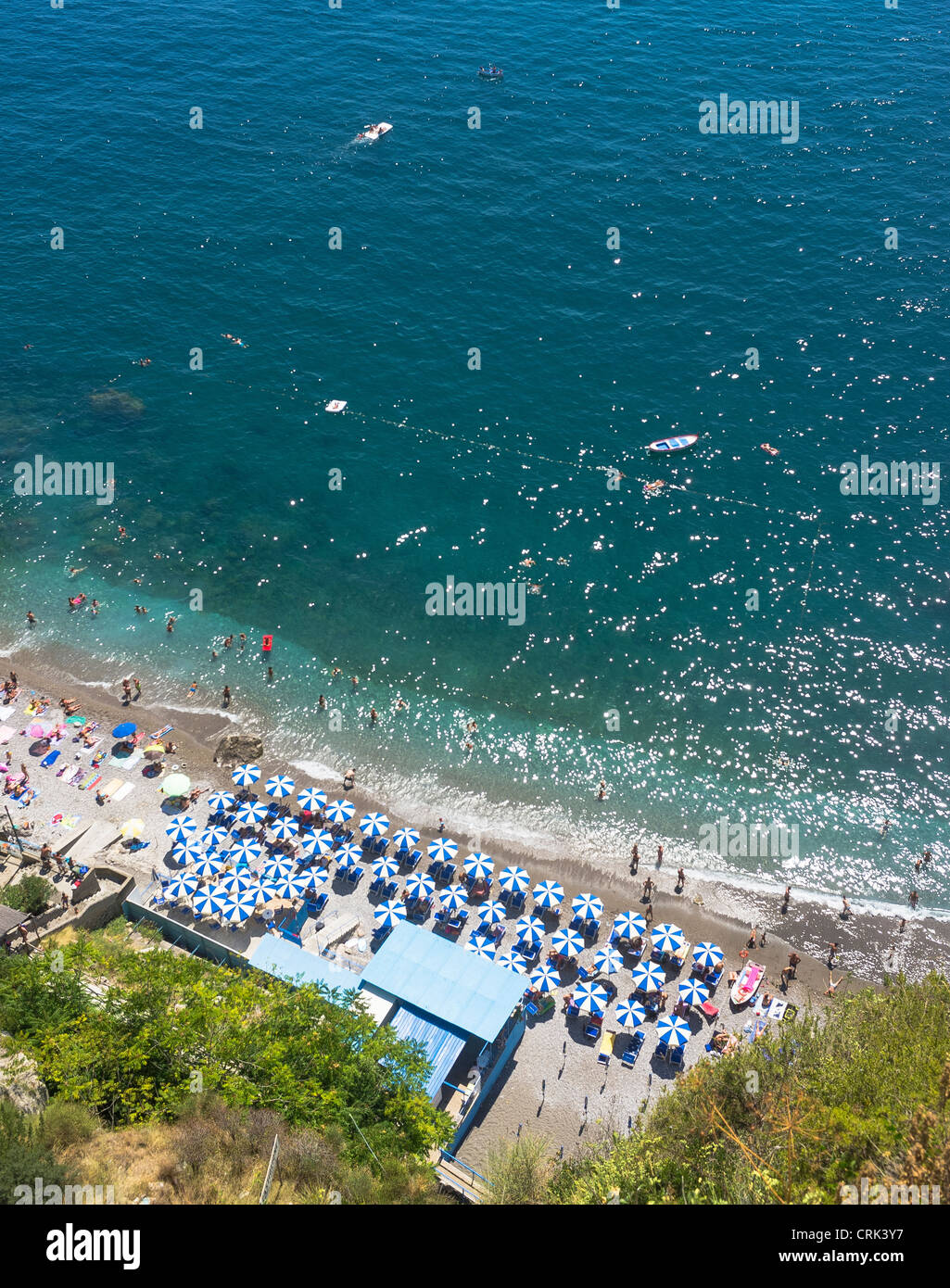 Strand von Atrani, Küste von Amalfi, Italien Stockfoto