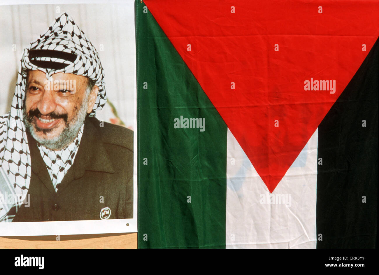 Porträt von Palästinenserpräsident Jassir Arafat Stockfoto