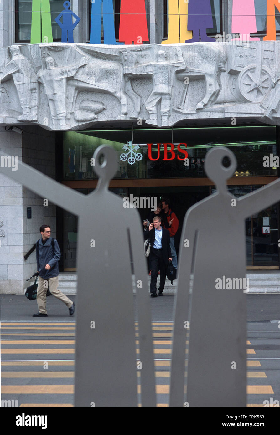 Haupteingang der UBS Stockfoto