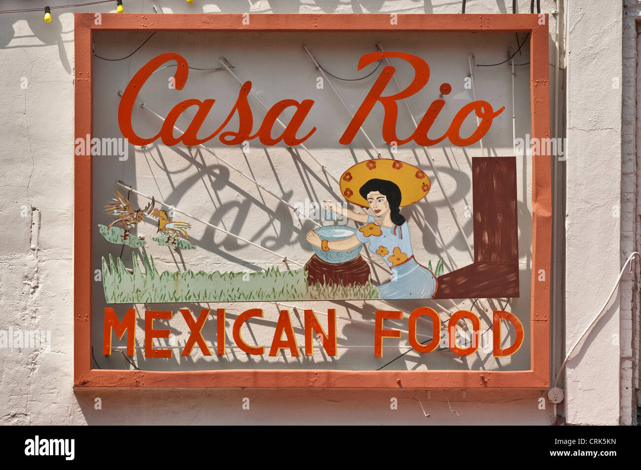 Melden Sie bei Casa Rio Mexican Restaurant in River Walk Bereich, San Antonio, Texas, USA Stockfoto