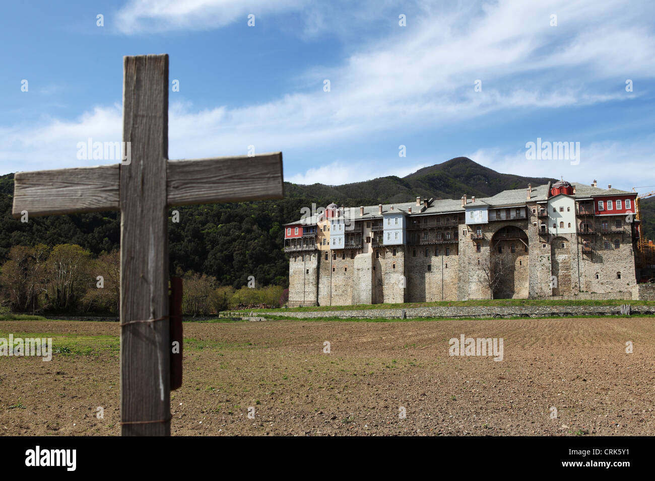 Iveron Kloster auf dem Berg Athos, Griechenland. Stockfoto