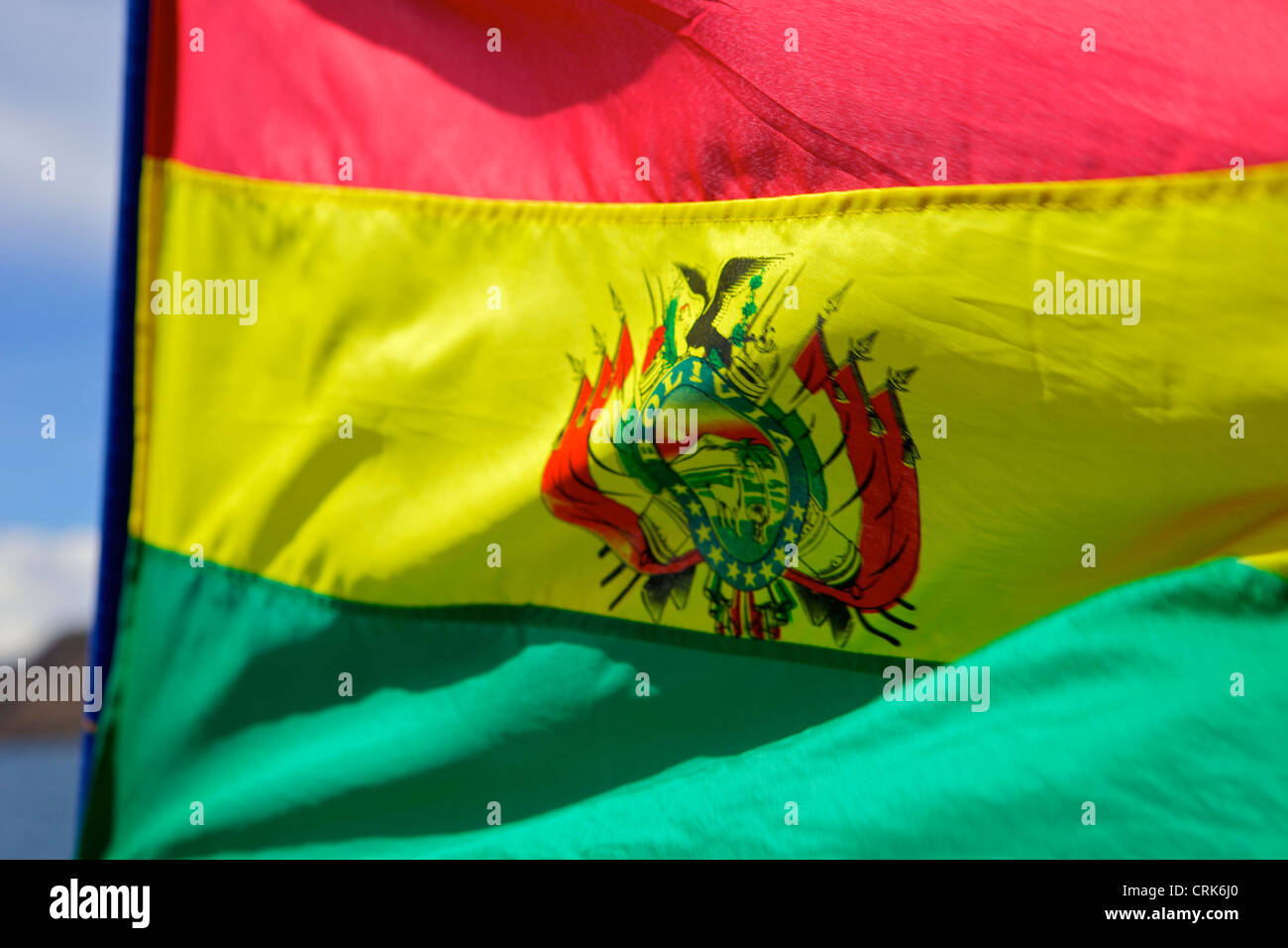 Rot, gelb und Grün der bolivianischen Flagge. Stockfoto