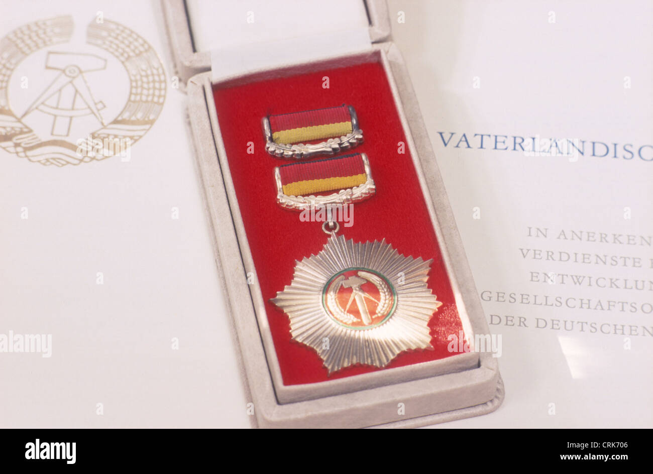 Vaterländischer Verdienstorden der DDR Stockfoto