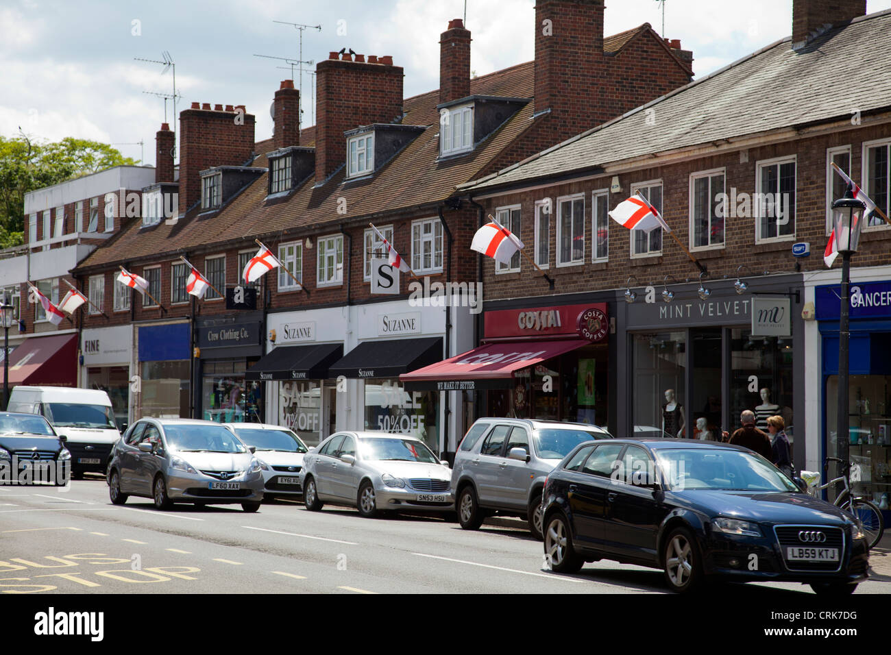 Cobham High Street Surrey UK Stockfotografie Alamy
