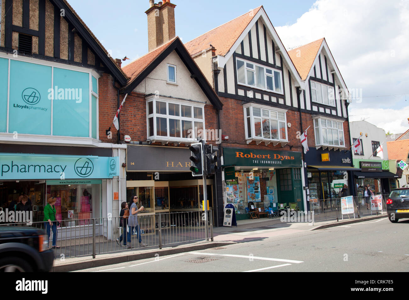 Cobham High Street Surrey UK Stockfotografie Alamy