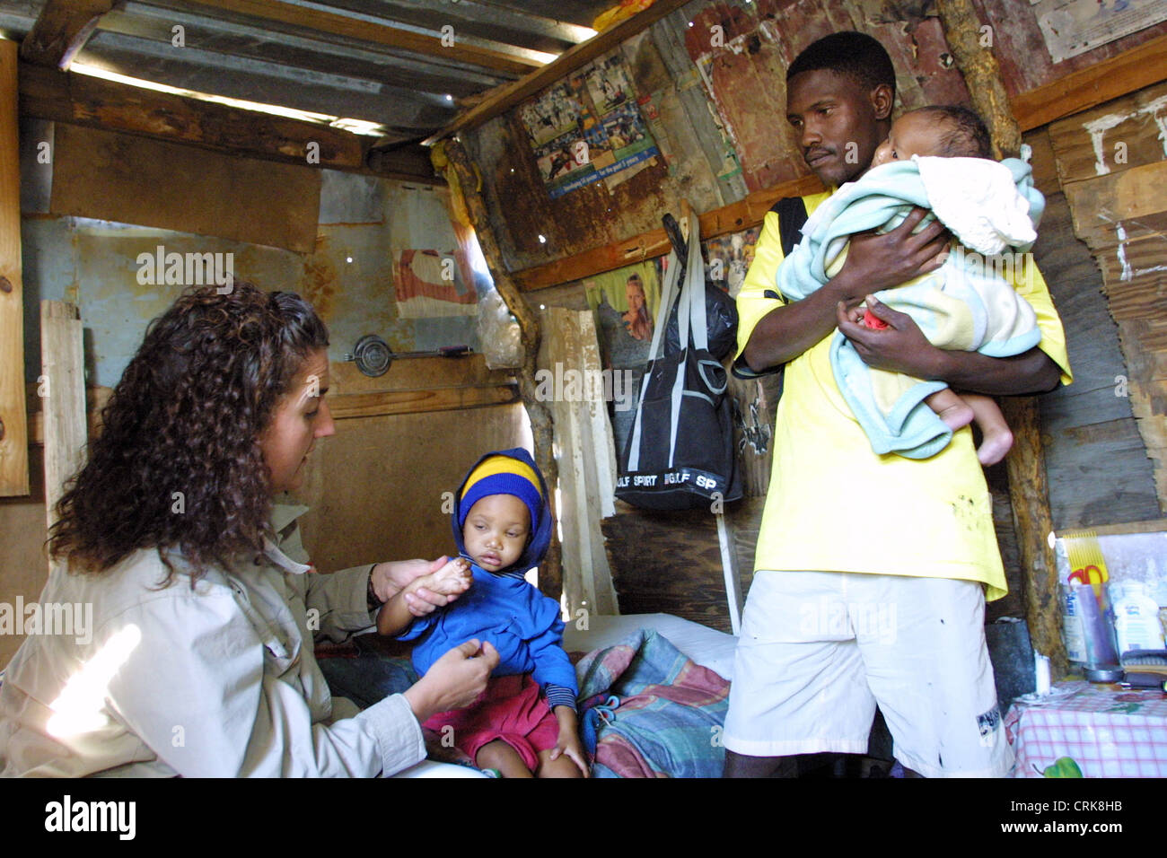 Humanitäre Hilfe in den Slums in Namibia Stockfoto