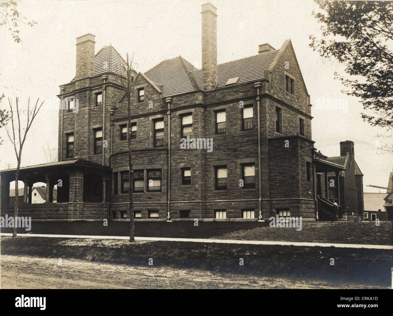 Riesige & düsteren befestigte schlossähnlichen Herrenhaus Stockfoto