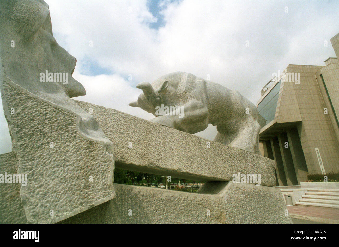 Bulle und Bär vor der Istanbul Stock Boerse Stockfoto