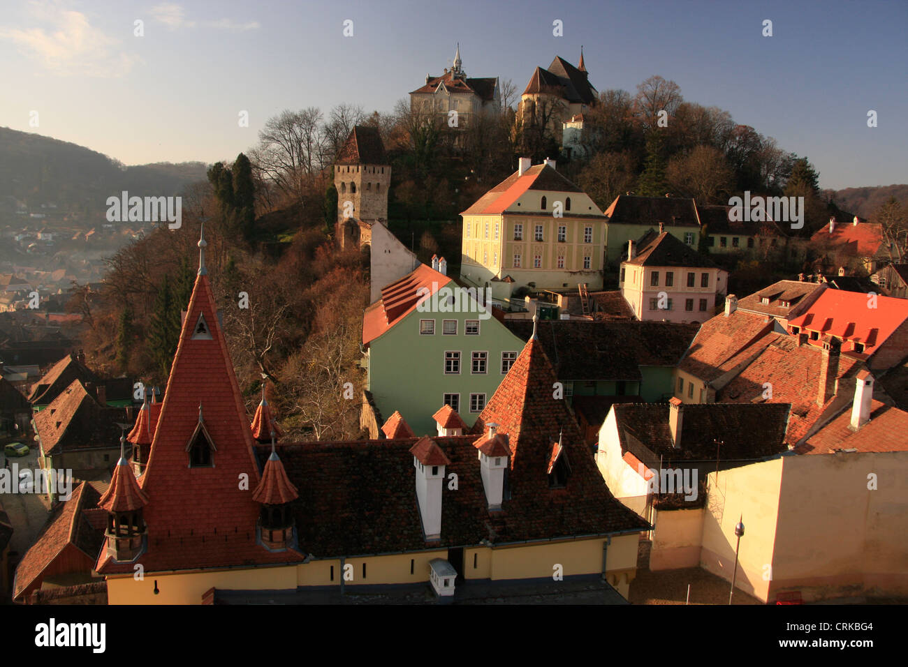 Mittelalterliche Stadt von Sighisoara/Schäßburg, Siebenbürgen, Rumänien Stockfoto