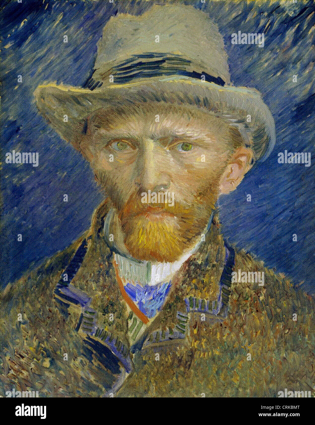 Vincent Van Gogh Selbstbildnis mit grauem Filz Hut 1886 Rijksmuseum - Amsterdam Stockfoto