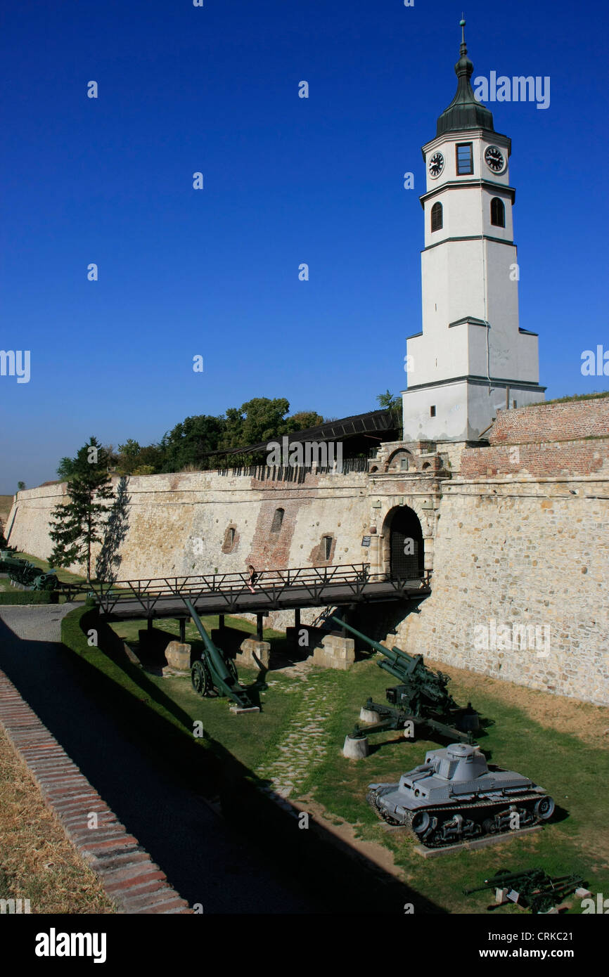 Der Uhrturm und die Uhr Tor, Kalemegdan, Belgrad, Serbien Stockfoto