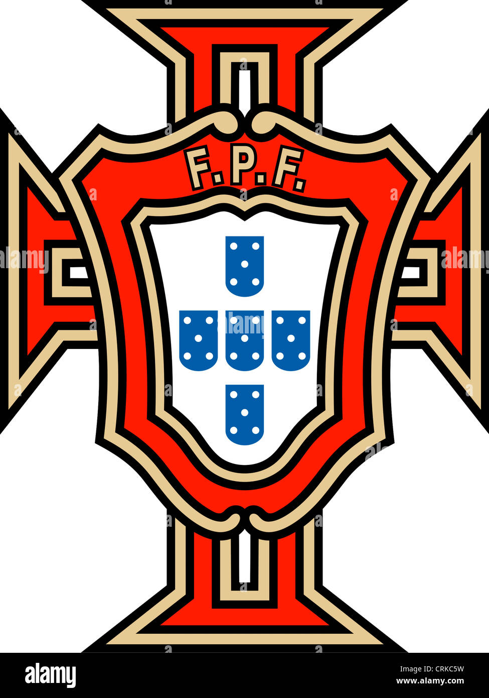 Logo des portugiesischen Verband FPF und der Nationalmannschaft. Stockfoto