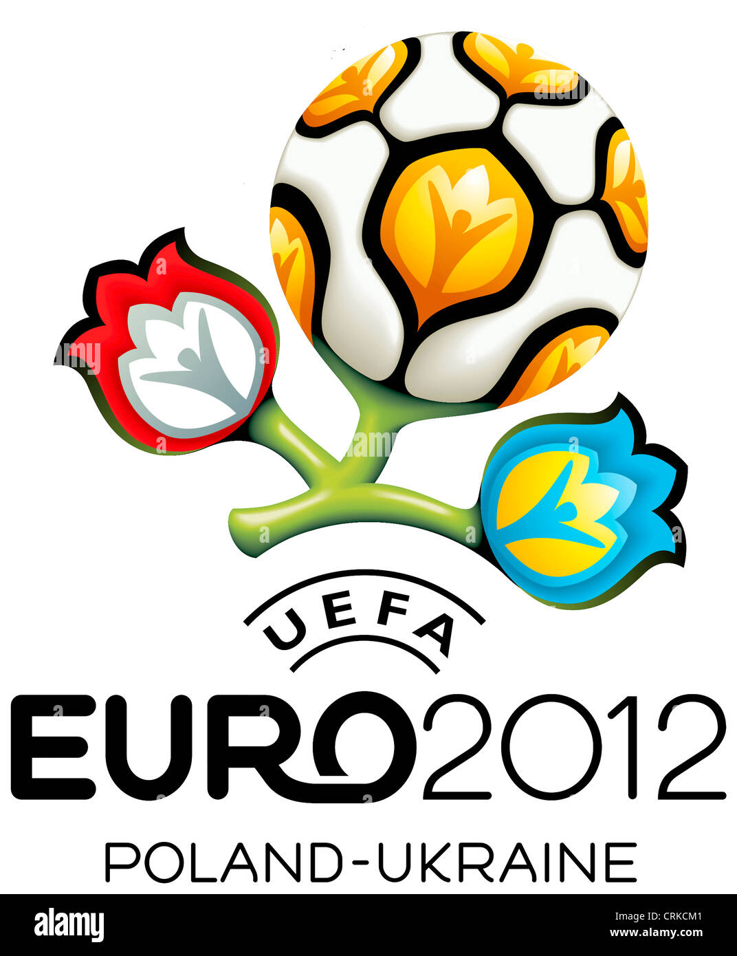 Logo der Fußball-Europameisterschaft 2012 in Polen und der Ukraine. Stockfoto
