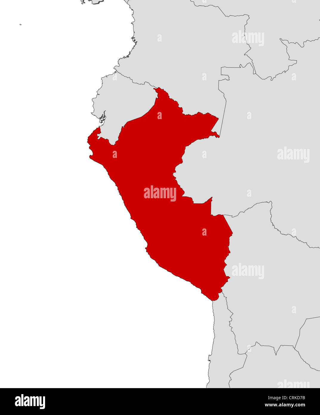 Politische Karte von Peru mit den verschiedenen Regionen