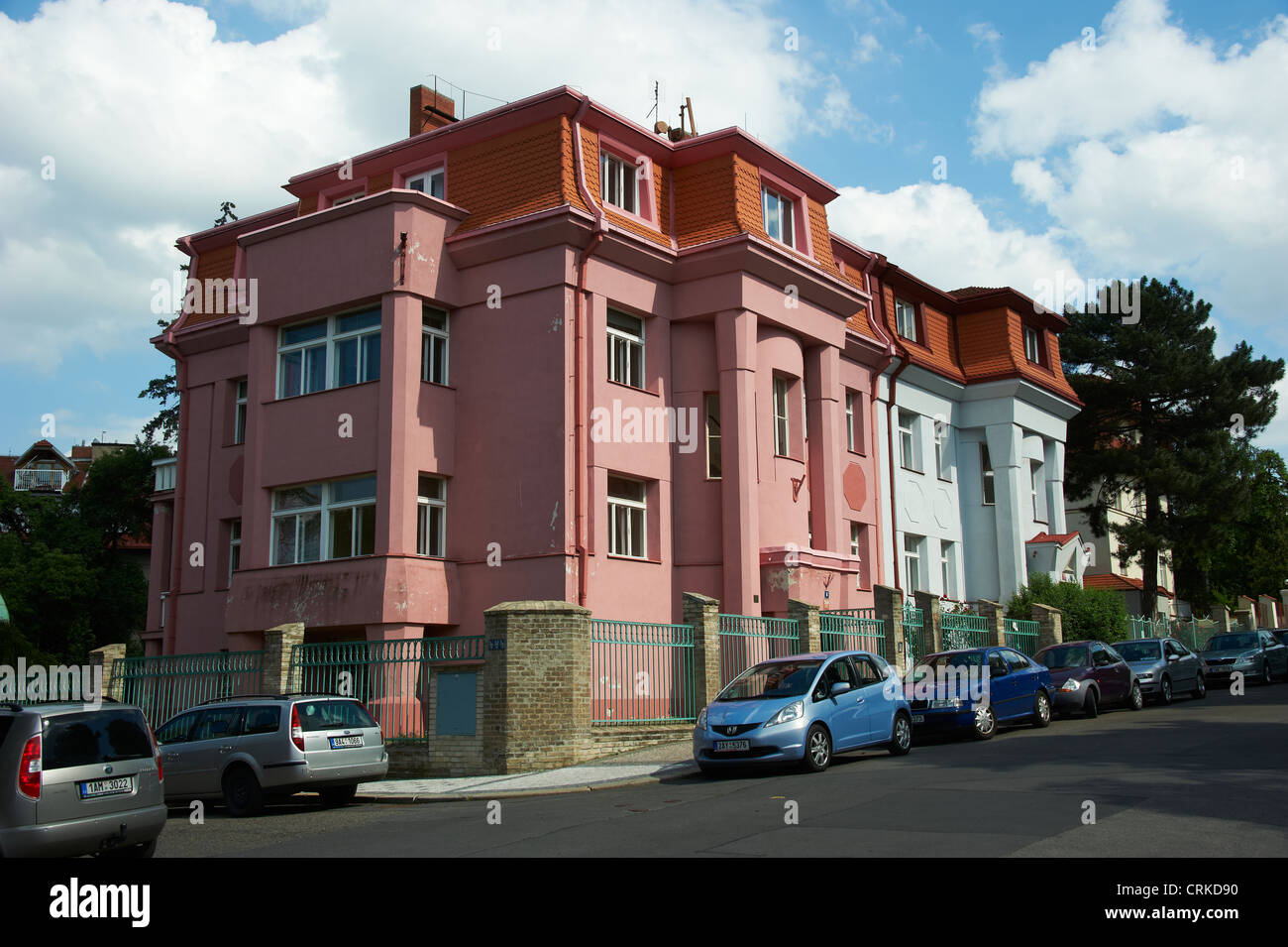 Stach´s Villa und Hoffmann´s Villa, kubistische Villa, Josef Gocar, Tychonova Straße, Prag, Tschechische Republik Stockfoto