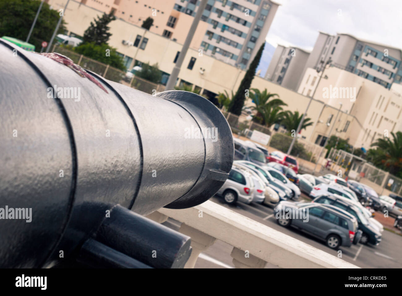 Detail des historischen Kanone im Zentrum von Gibraltar. Stockfoto