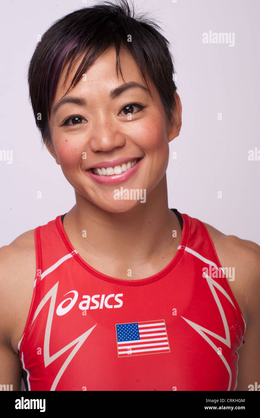 Ringer Clarissa Chun beim Team USA Media Summit in Dallas, TX im Vorfeld der Olympischen Spiele 2012 in London. Stockfoto