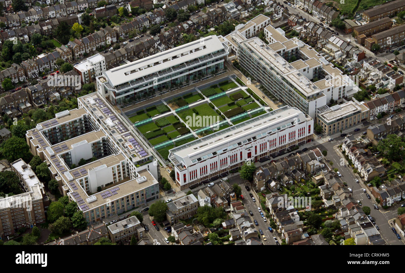 Luftaufnahme des Highbury Square Luxus Appartements Entwicklung, London N5 Stockfoto