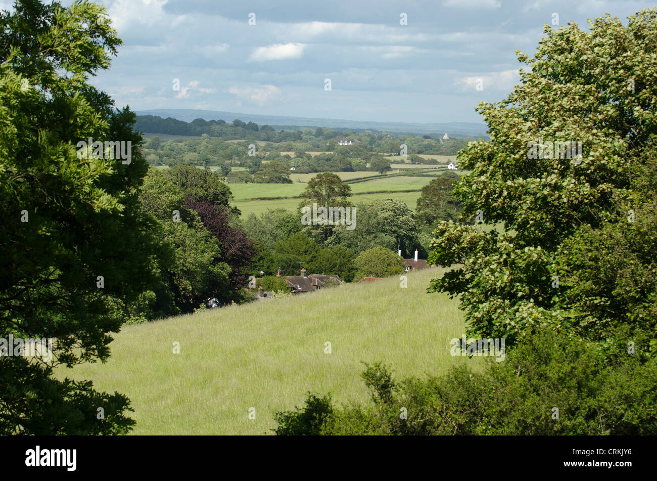 Blick vom Clayton über Keymer South Downs East Sussex England Uk Stockfoto