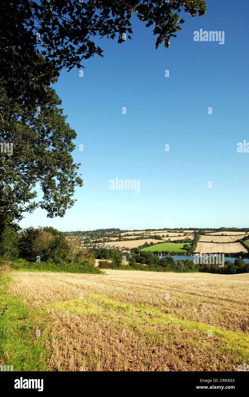 Die Landschaft am Mylor in der Nähe von Falmouth in Cornwall, Großbritannien Stockfoto