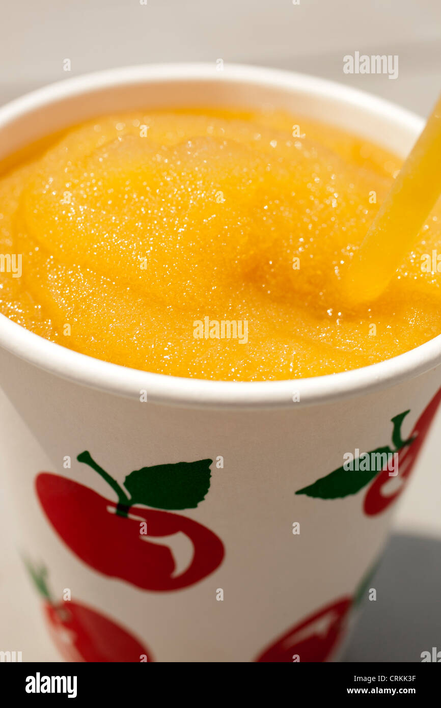 Apfel Cidre Slush, Cold Hollow Cider Mill, Waterbury, Vermont eingefroren Stockfoto