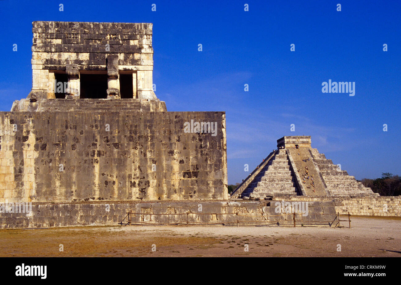 Chichen Itza Jaguar Tempel und Kukulkan Maya-Pyramide. Yucatan.Mexico. Stockfoto
