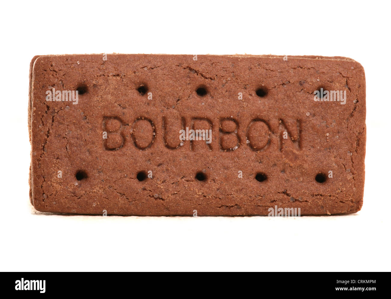 Bourbon Biskuit auf weißem Hintergrund Stockfoto