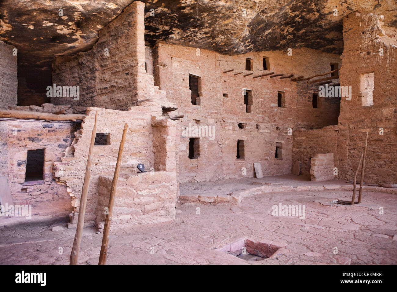 Mesa Verde Nationalpark, Colorado, Spruce Tree House Innenraum. Stockfoto