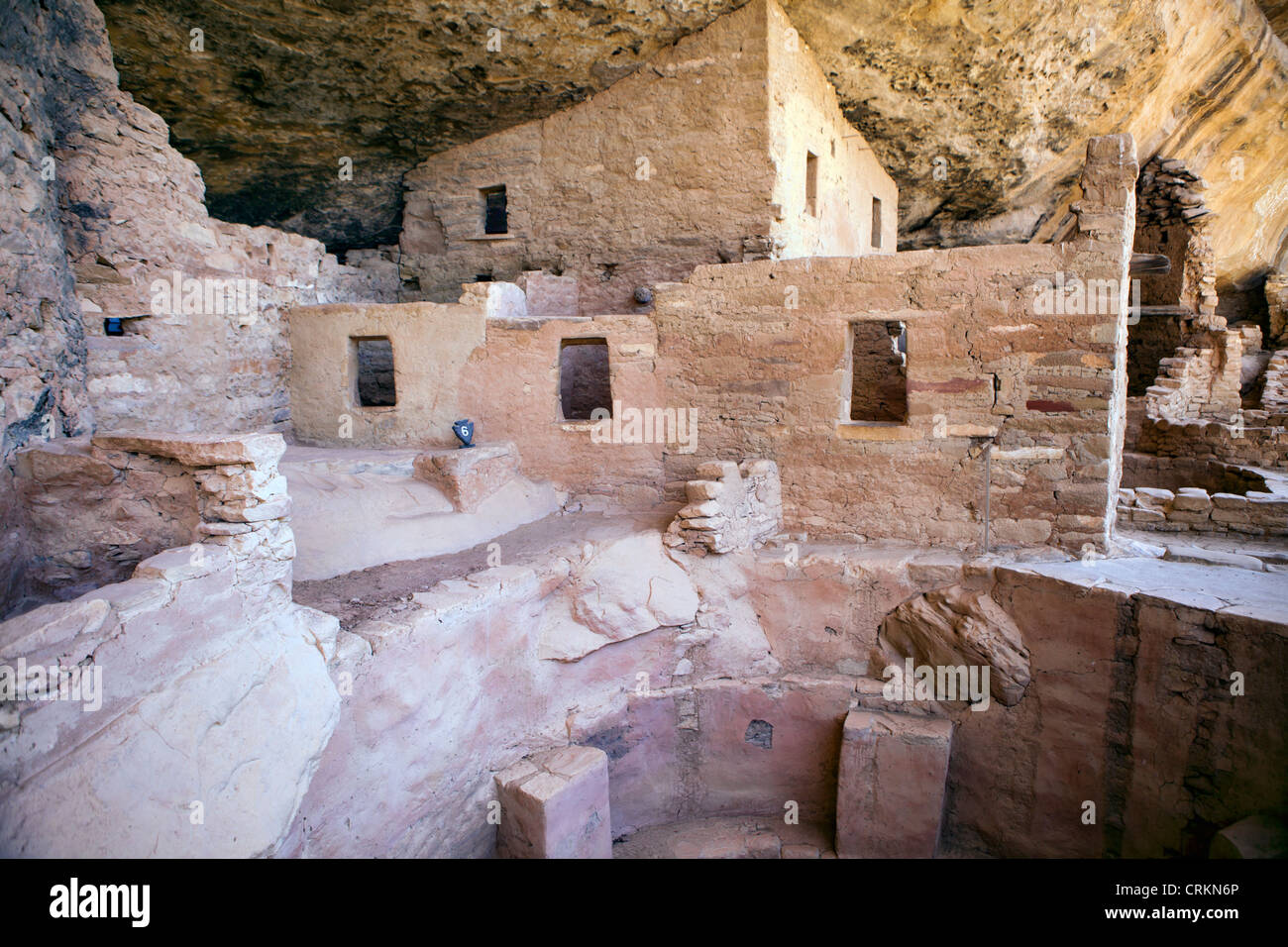 Mesa Verde Nationalpark, Colorado, Spruce Tree House Innenraum. Stockfoto