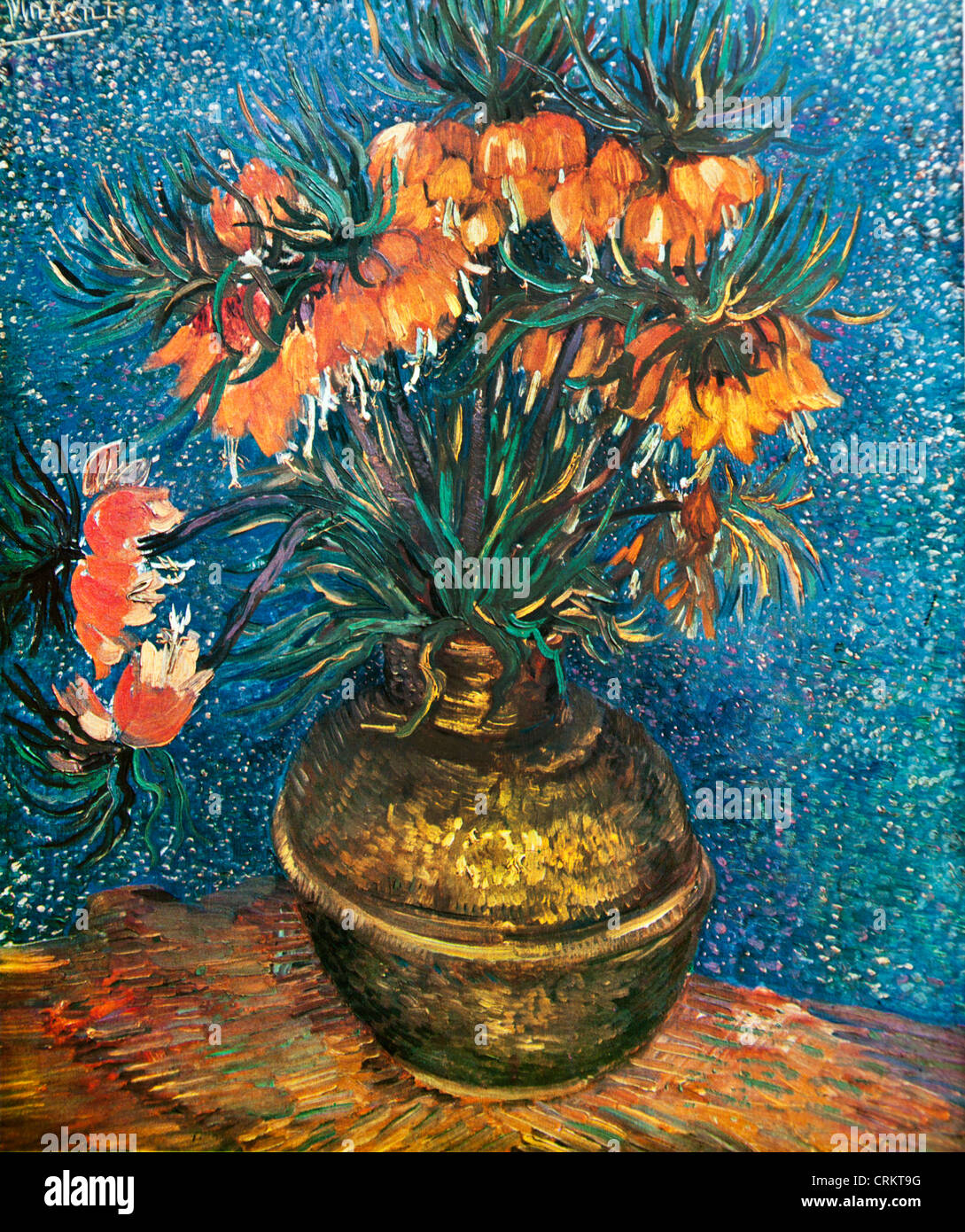 Fritillaria in einer Vase - Van Gogh Stockfoto