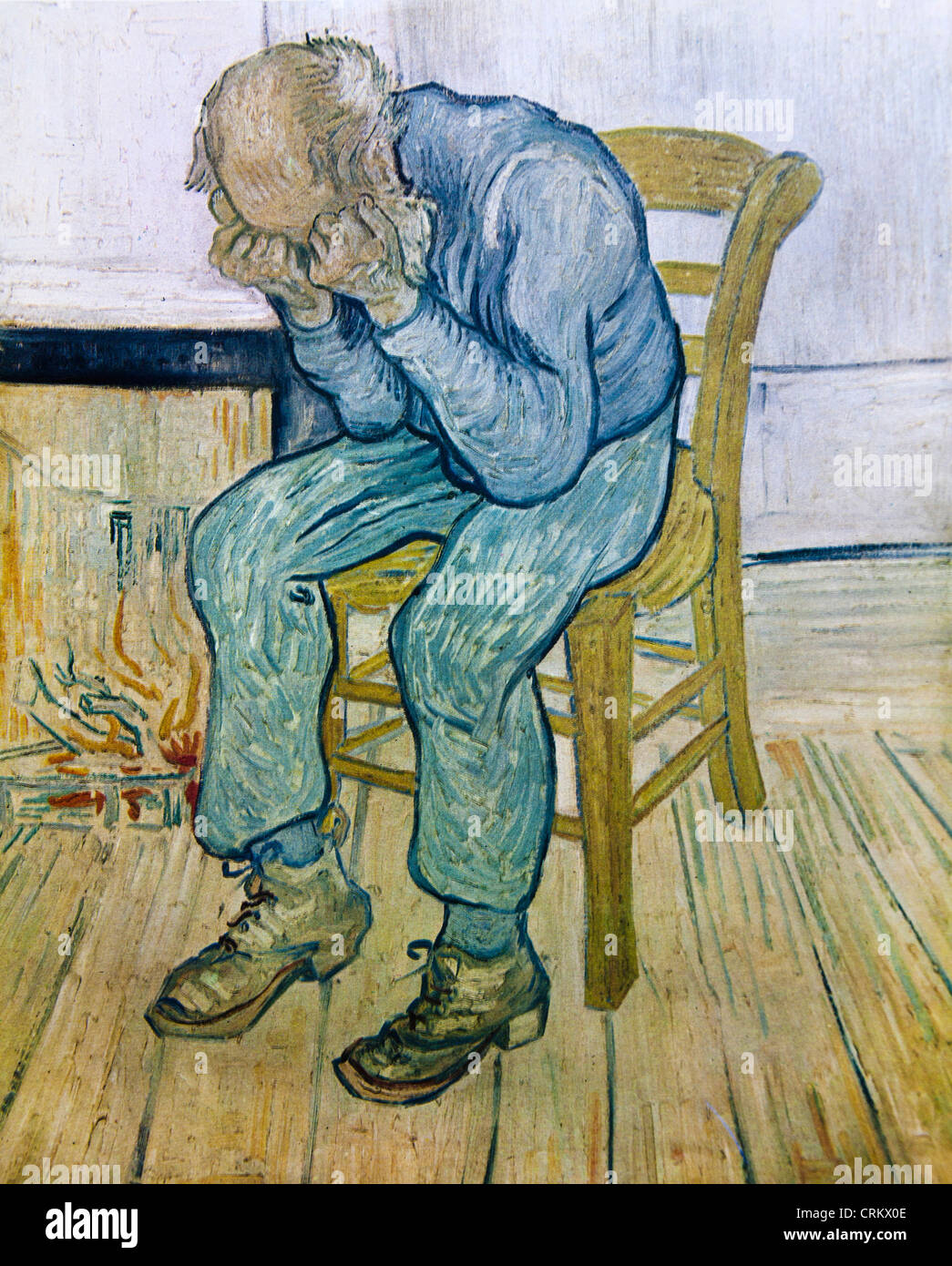 Alter Mann in Trauer - Van Gogh Stockfoto