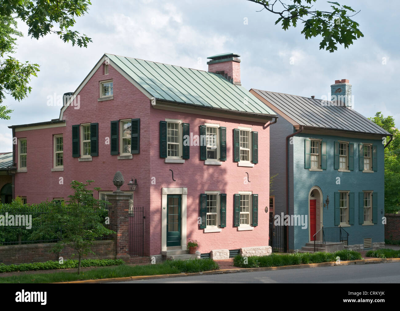Kentucky, Lexington, Gratz Park, 19. Jahrhundert historischen Häusern. Stockfoto