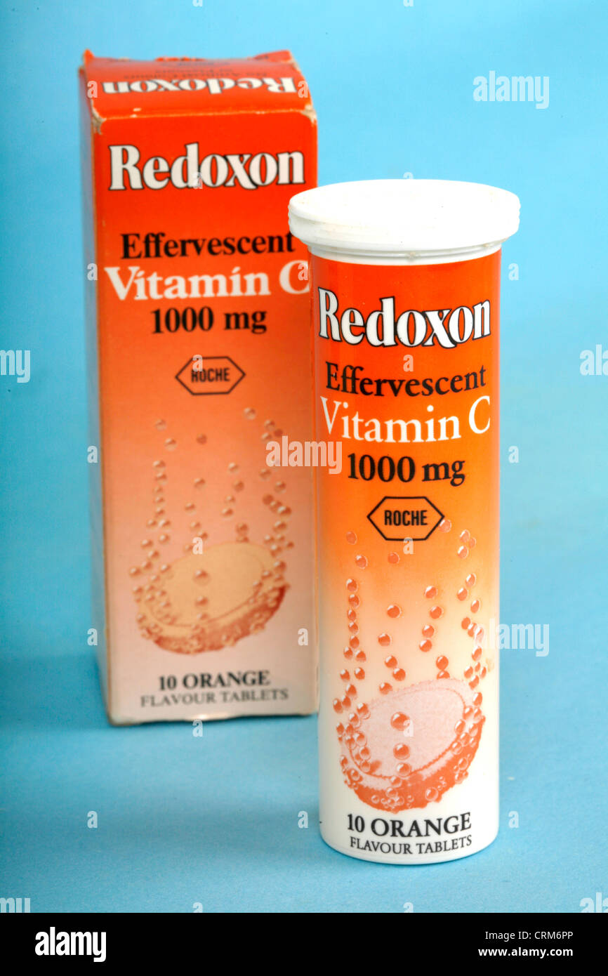 Redoxon Vitamin C Tabletten; Für den Nachschub an Vitamin C. Stockfoto