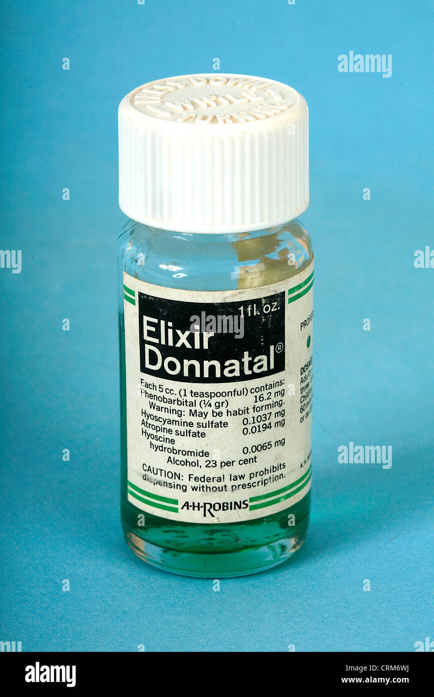 Elixier Donnatal verwendet für die Behandlung von Reizdarm-Syndrom. Stockfoto