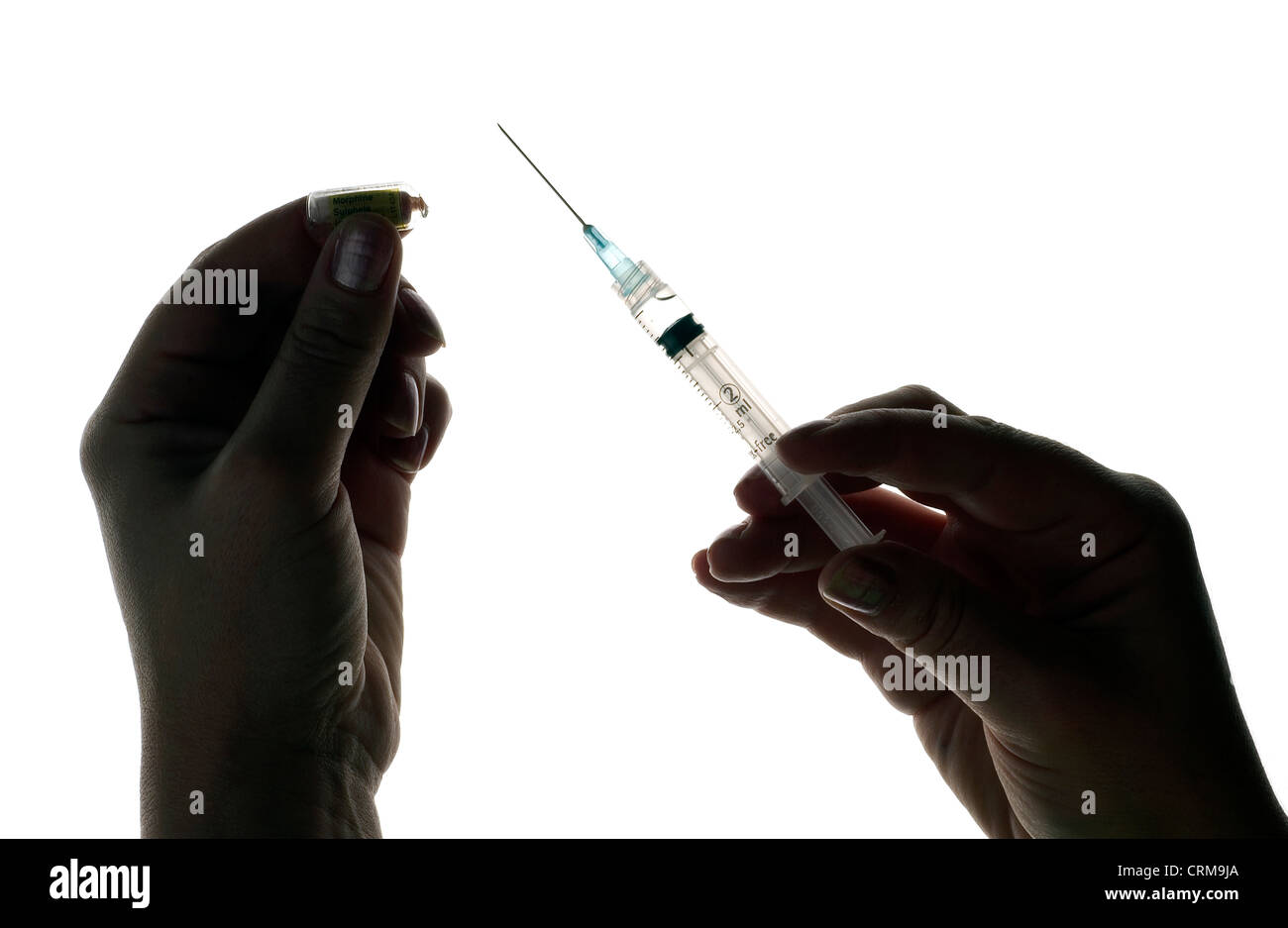 Injektion von Analgesie für krebskranke Stockfoto