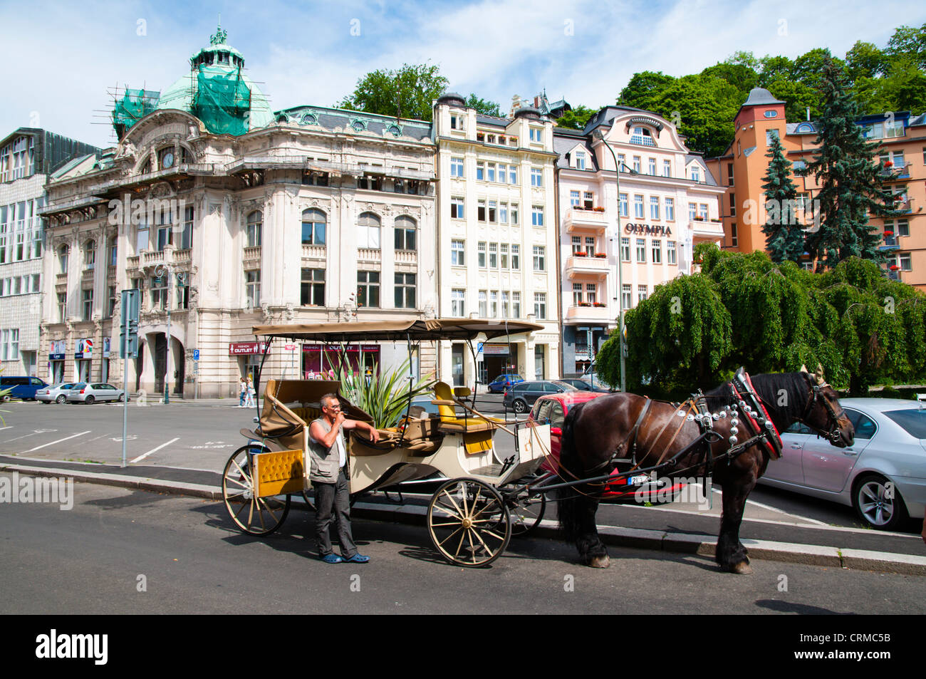 Trziste quadratischen zentralen Karlovy Vary-Kurort Tschechien Europa Stockfoto